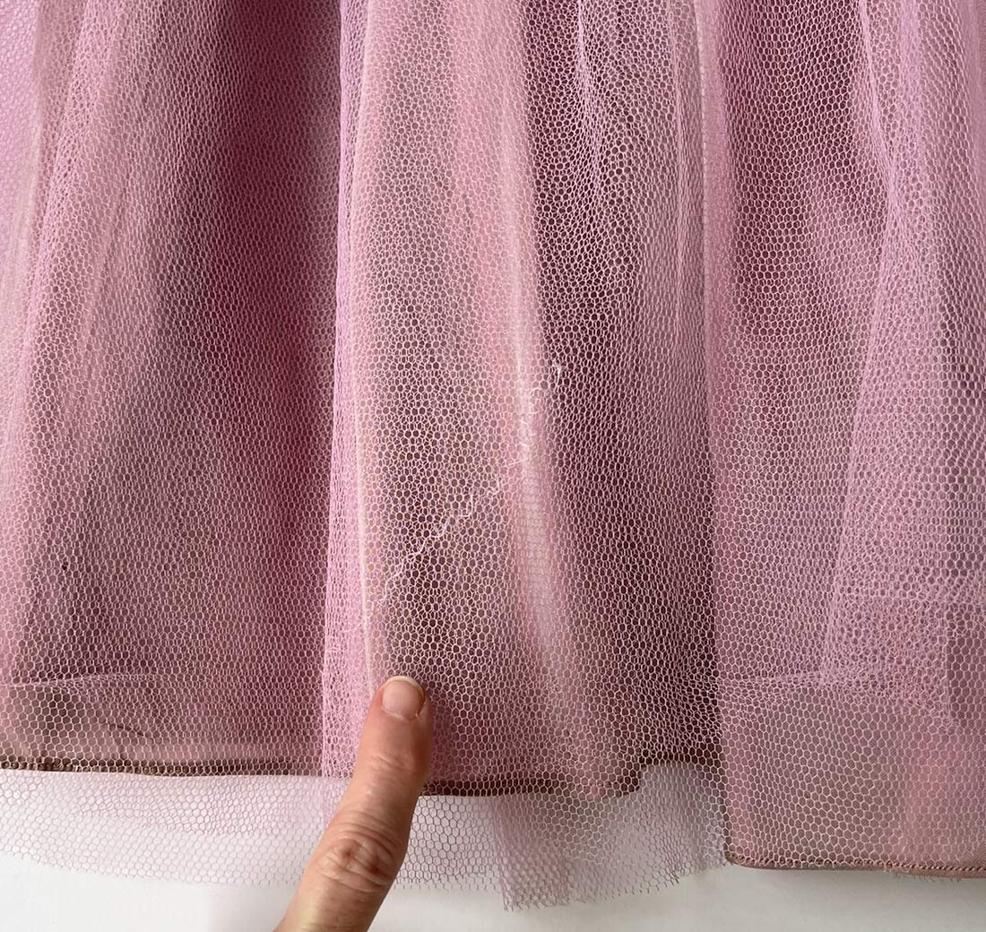 Strapless Net Full Skirt Lilac Prom Dress Shelf Bust Party Cupcake 50s Vintage Small VFG