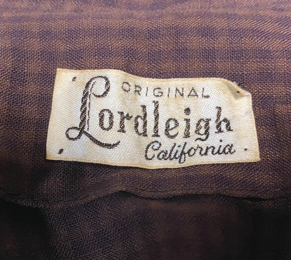 50s Shirtwaist Day Dress Brown Gingham Plaid Medium VFG Lordleigh