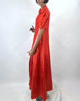 Red Dressing Gown 30s Vintage Robe M/L As-is Marianne Frocks VFG