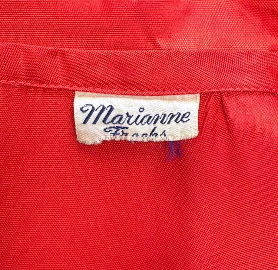Red Dressing Gown 30s Vintage Robe M/L As-is Marianne Frocks VFG