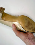 30s Vintage White Satin Pumps Bridal Mary Jane VFG