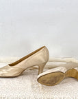 30s Vintage White Satin Pumps Bridal Mary Jane VFG