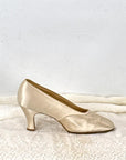 30s Vintage White Satin Pumps Bridal Mary Jane VFG