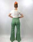 60s 70s Bellbottom Palazzo Wide Leg Stretch Pants Women's Vintage Small Miss Shaheen VFG