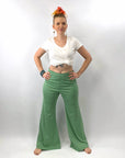 60s 70s Bellbottom Palazzo Wide Leg Stretch Pants Women's Vintage Small Miss Shaheen VFG