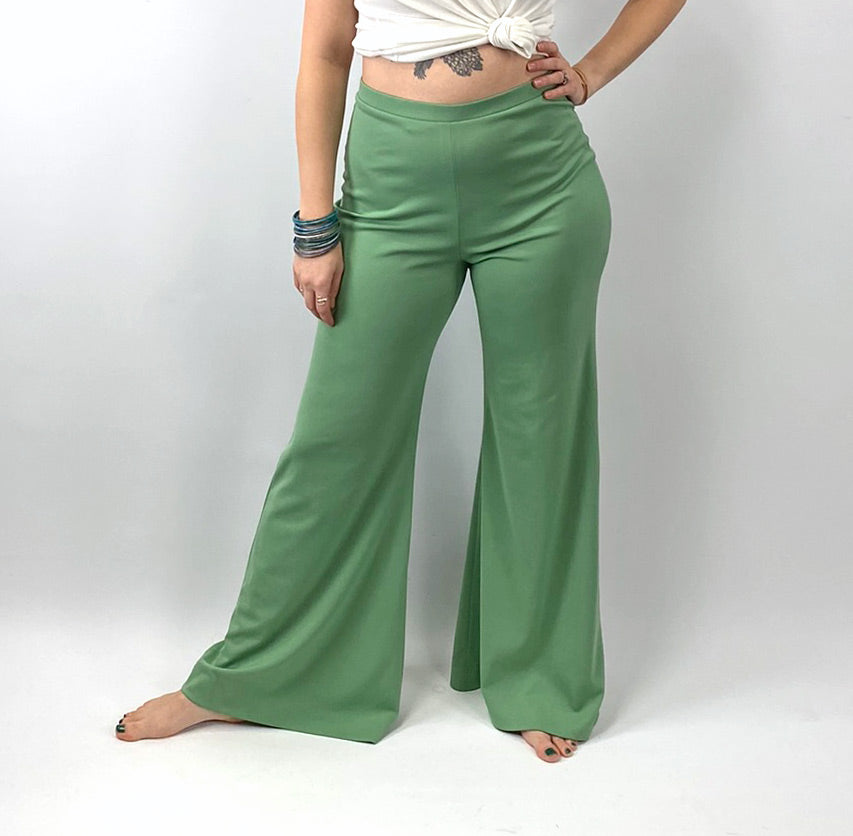 60s 70s Bellbottom Palazzo Wide Leg Stretch Pants Women&#39;s Vintage Small Miss Shaheen VFG