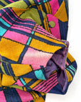 60s Mod Mini Dress Bold Plaid Trapeze As Is Small VFG