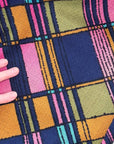 60s Mod Mini Dress Bold Plaid Trapeze As Is Small VFG