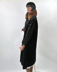 20s Cocoon Coat Mohair Plush Fur Collar Women's Vintage M/L VFG