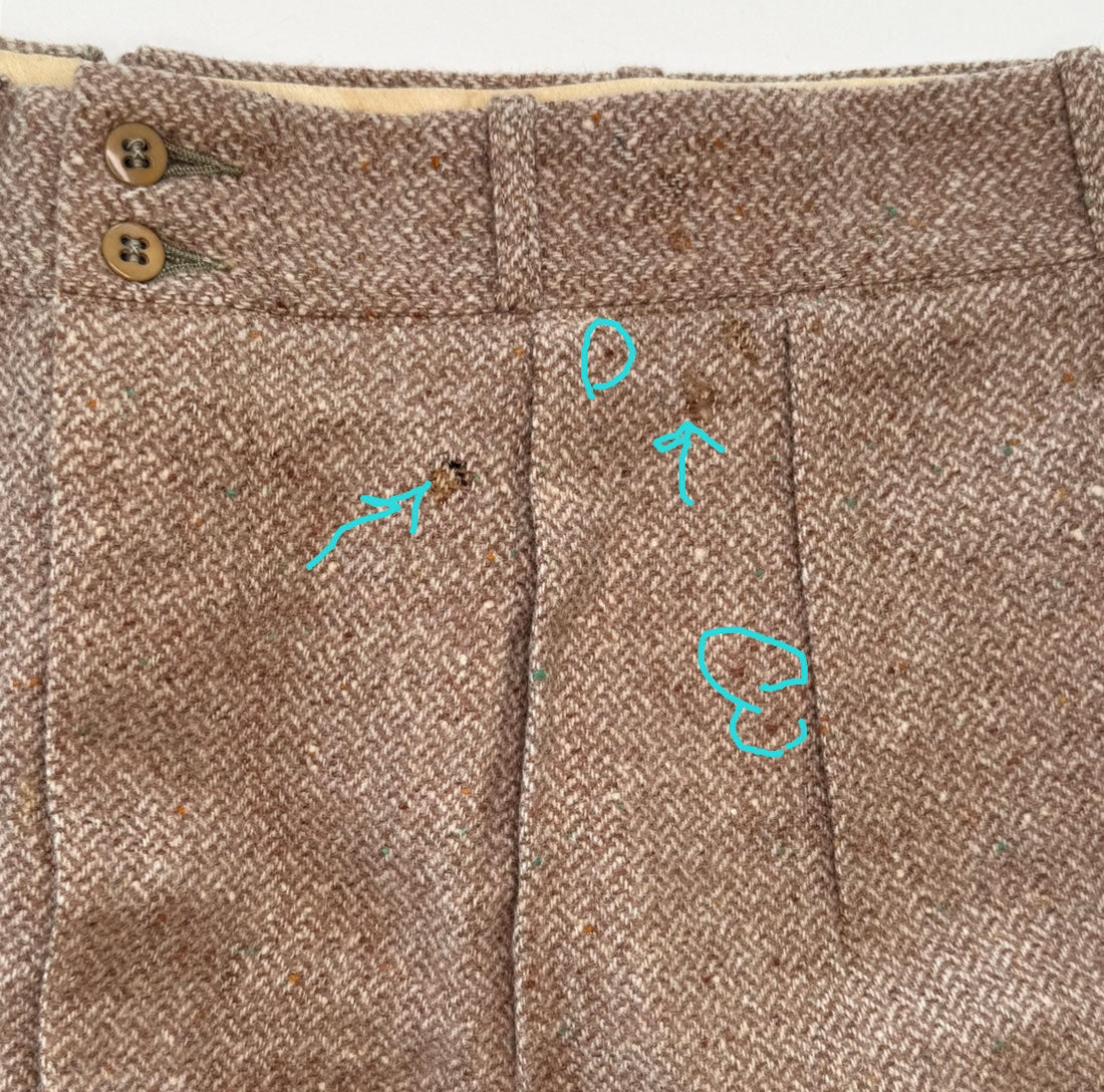 Vintage 20s Knickers Men's Short Pants Button Fly Tweed M/L Money-Back Smith VFG