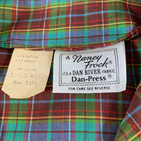 New Old Stock 50s 60s Plaid Day Dress Shirtwaist Style Vintage Shift Large Nancy Frock Dan River VFG