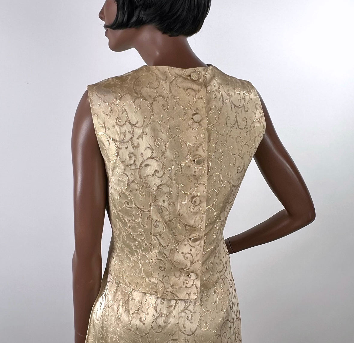 60s Gold Brocade Evening Set Wedding Guest Women's Blouse Skirt Vintage Medium Nelly de Grab VFG 60s Gold Brocade Evening Set Wedding Guest Women's Blouse Skirt Vintage Medium Nelly de Grab VFG