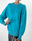 80s 90s Men's Pullover Sweater Turquoise Cashmere Large Norm Thompson VFG