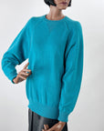 80s 90s Men's Pullover Sweater Turquoise Cashmere Large Norm Thompson VFG