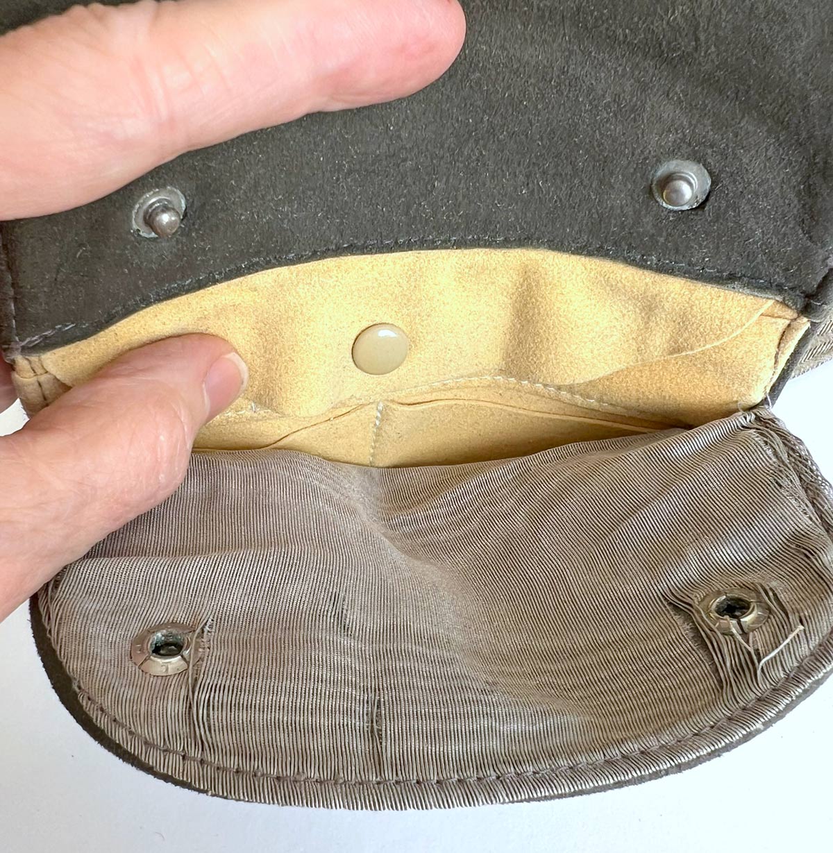 Antique Suede Concealed Money Belt Pouch Travel Wallet Vintage 20s O&#39;Connor Moffat VFG