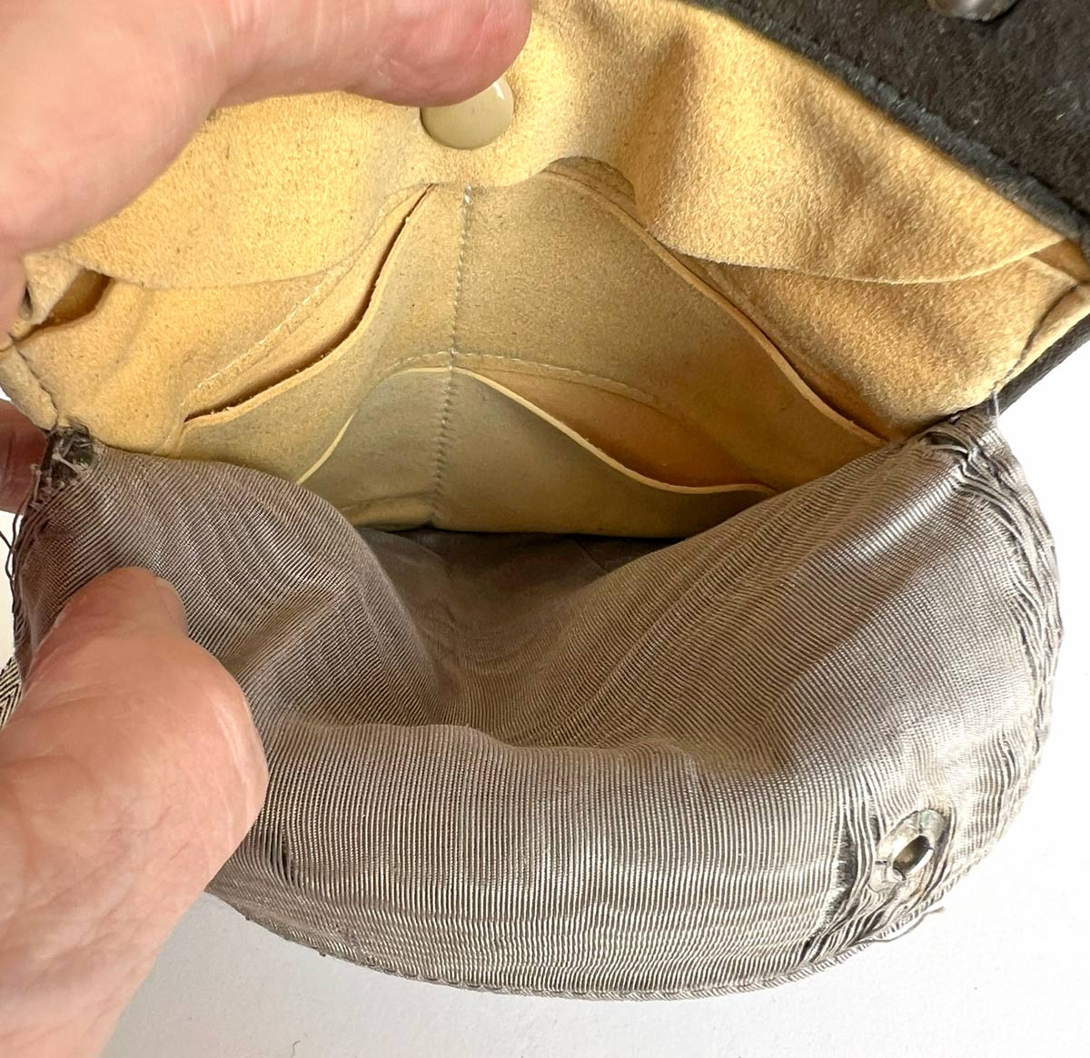 Antique Suede Concealed Money Belt Pouch Travel Wallet Vintage 20s O&#39;Connor Moffat VFG