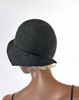 Vintage 20s Cloche Hat Asymmetrical Wing Avant Garde Straw VFG