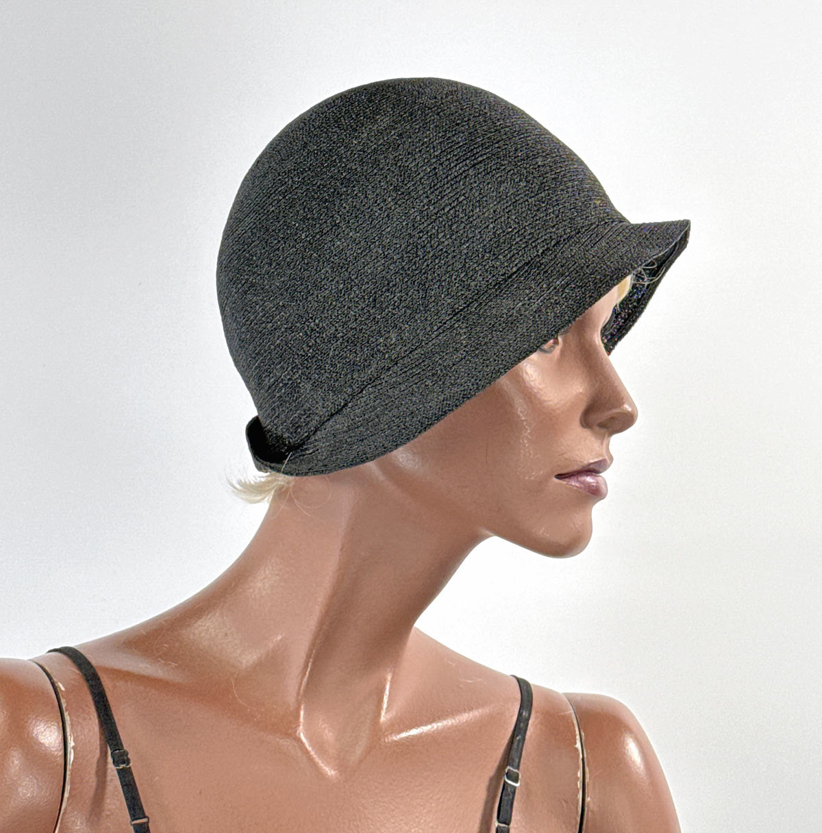 Vintage 20s Cloche Hat Asymmetrical Wing Avant Garde Straw VFG