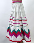 70s Patchwork Full Skirt & Blouse 80s Vintage Seminole Style S/M Origins