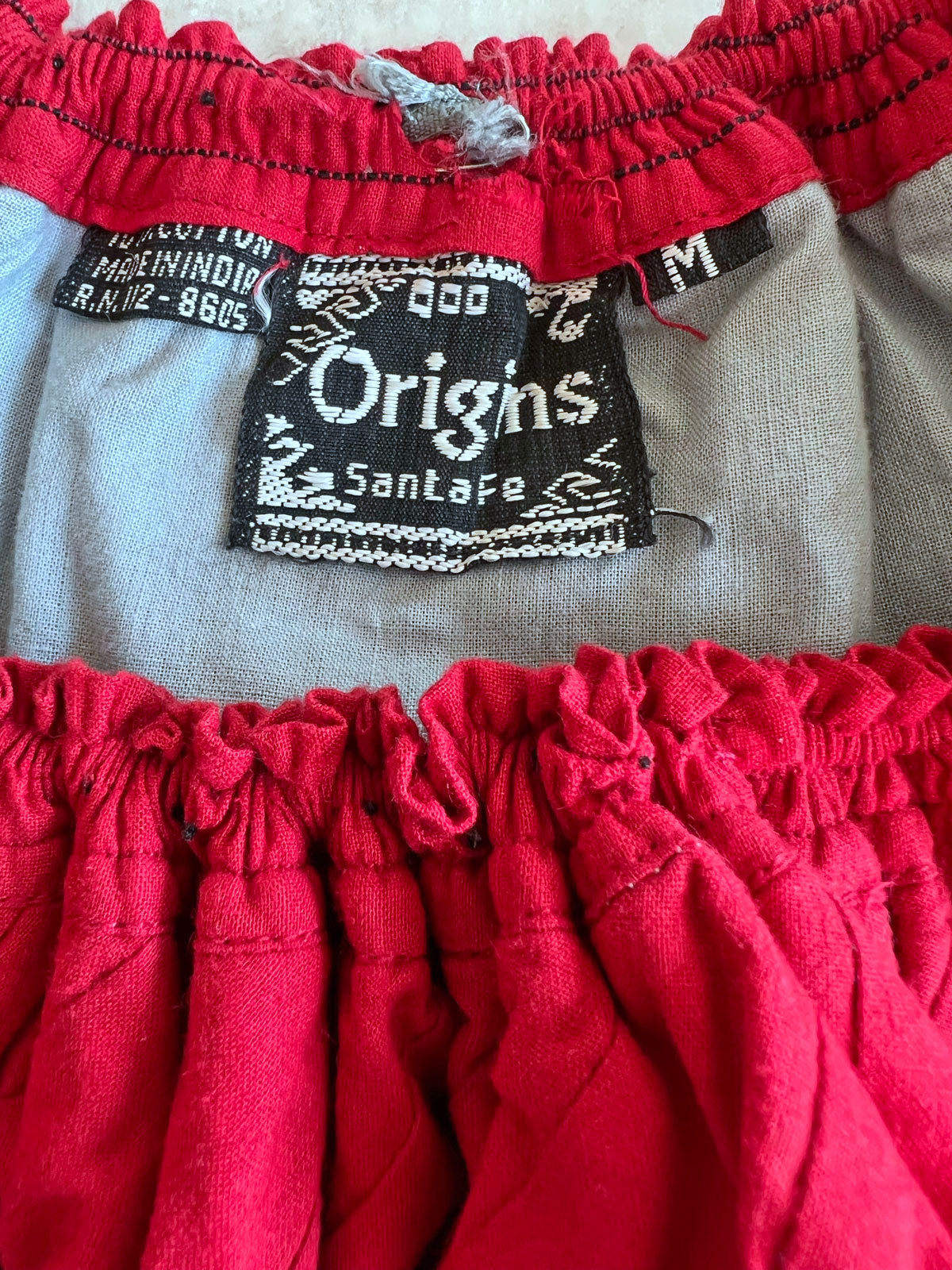 70s Patchwork Full Skirt &amp; Blouse 80s Vintage Seminole Style S/M Origins