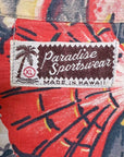 Vintage 50s Hawaiian Shirt Seahorse Novelty Print Men's XL Paradise Sportswear VFG