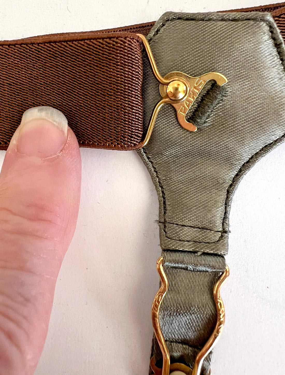 20s 30s Vintage Sock Garters Elastic Copper Metal Paris VFG