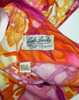 70s Maxi Dress Psychedelic Melting Print Vintage Chiffon Capelet Paula Brooks VFG