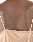 40s Vintage Full Slip Lace Trim Women's Medium Peach Rayon VFG