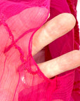 Hot Pink 20s Dress Vintage Chiffon & Cut Velvet Art Deco VFG