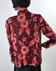 20s Vintage Chiffon Dress & Jacket Set Art Deco Floral Print VFG