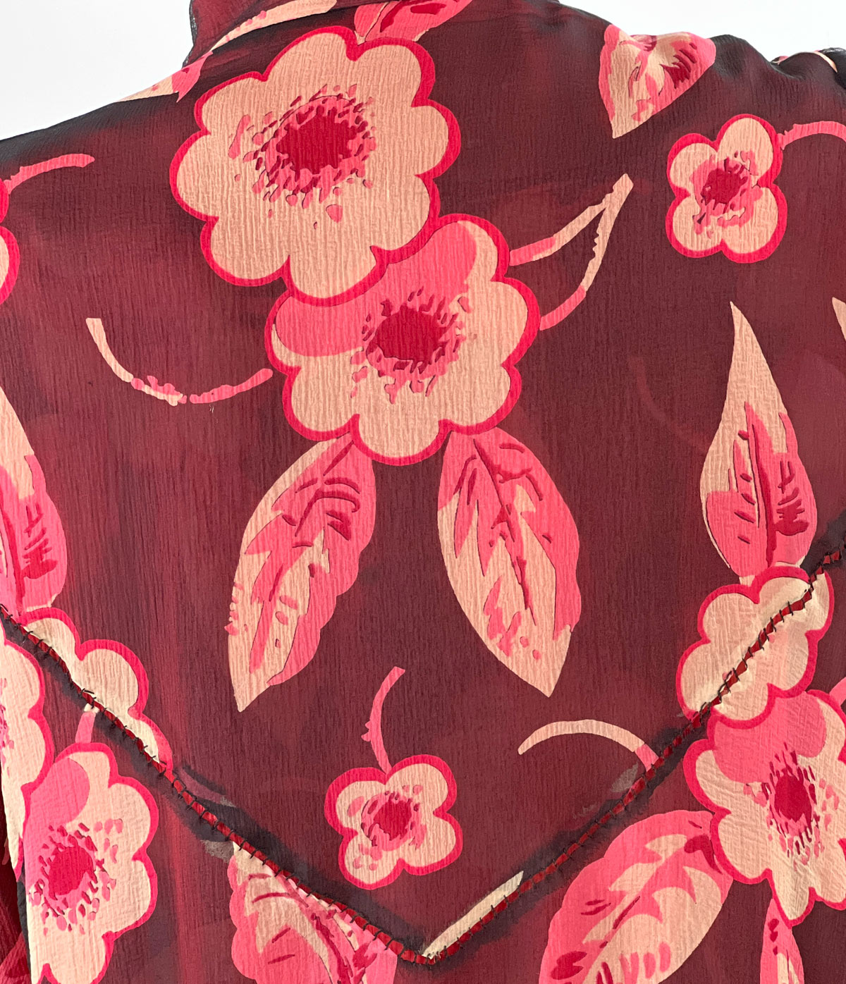 20s Vintage Chiffon Dress &amp; Jacket Set Art Deco Floral Print VFG