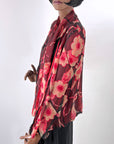 20s Vintage Chiffon Dress & Jacket Set Art Deco Floral Print VFG