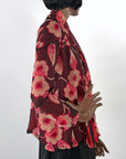 20s Vintage Chiffon Dress & Jacket Set Art Deco Floral Print VFG