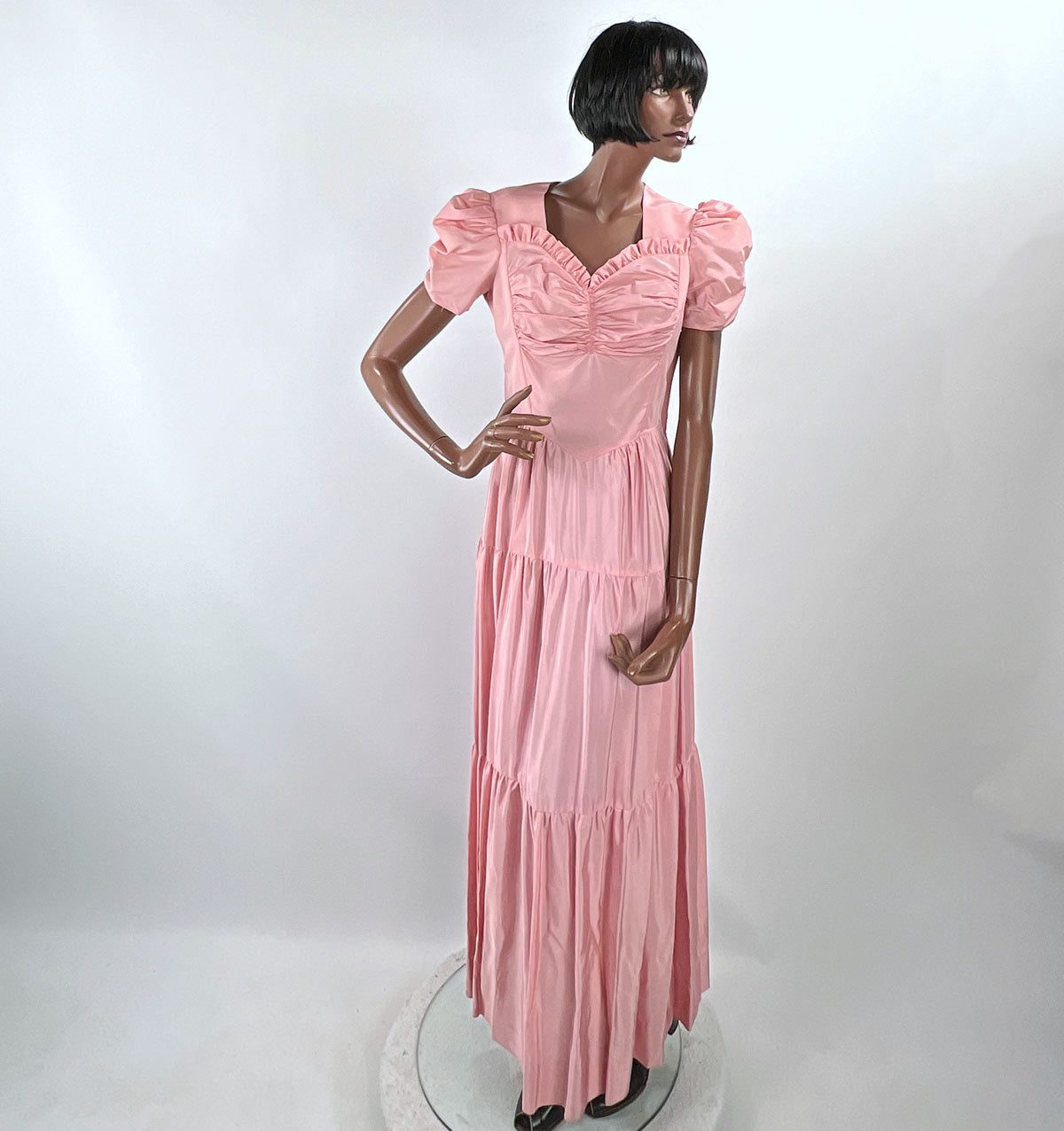 30s Evening Dress Pink Taffeta 40s Vintage Formal Party Dress Junior M – Mags Rags