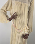 Women's Antique 20s Dress Chiffon Party Wedding Vintage Bride M/L VFG
