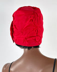 Vintage 60s Red Cloche Hat 20s Flapper Style Satin Bow VFG