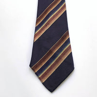Vintage 20s 30s Neck Tie Ombre Diagonal Stripes Blue Brown Resilient Construction VFG