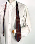 30s Vintage Necktie Geometric Brocade Resilient Construction VFG