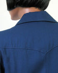 40s Vintage Gab Jacket Fit and Flare Navy Blue Medium Rollman's VFG