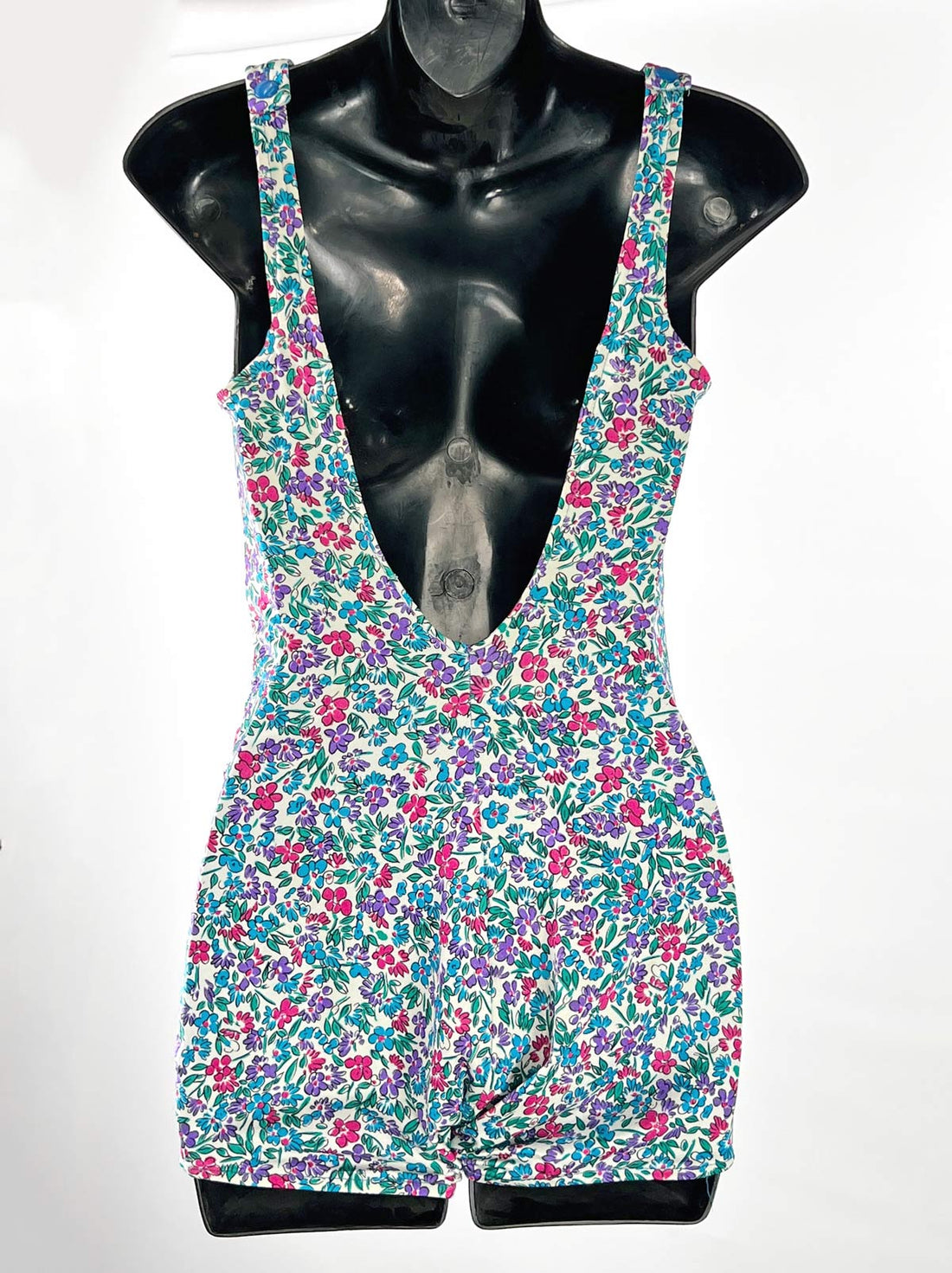 60s 70s One Piece Pin Up Swimsuit Women's Vintage Floral XL Perfection Fit by Roxanne VFG