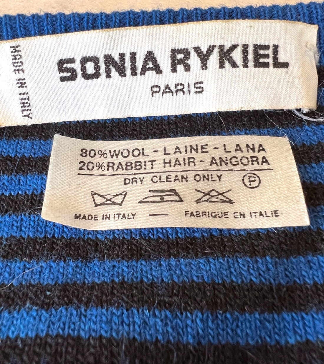 80s Striped Sweater Vintage Cropped Women's Pullover Medium Sonia Rykiel Italian VFG