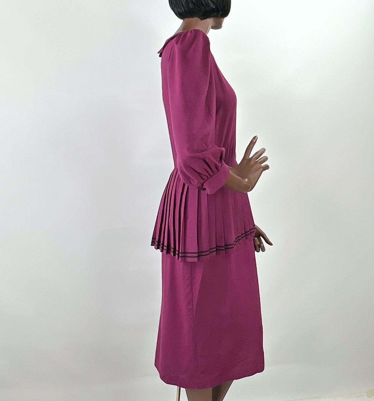 80s 90s Purple Peplum Vintage Dress 20s Middy Sailor Inspired Medium Sabino VFG 80s 90s Purple Peplum Vintage Dress 20s Middy Sailor Inspired Medium Sabino VFG