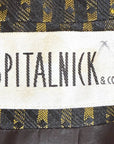 80s 90s Oversized Vintage Women's Blazer Jacket Gold & Black Jacquard Big Suit Spitalnick VFG