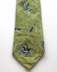 40s Wide Necktie Novelty Print Sports Sailing Tennis Diving Fly Fishing Surfing Rivetz Boston VFG