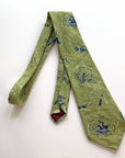 40s Wide Necktie Novelty Print Sports Sailing Tennis Diving Fly Fishing Surfing Rivetz Boston VFG