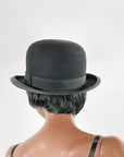 30s Vintage Stetson Hat Classic Bowler Black 7 1/4 Large Men's Women's VFG