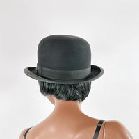 30s Vintage Stetson Hat Classic Bowler Black 7 1/4 Large Men's Women's VFG