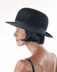 30s Vintage Stetson Hat Classic Bowler Black 7 1/4 Large Men's Women's VFG