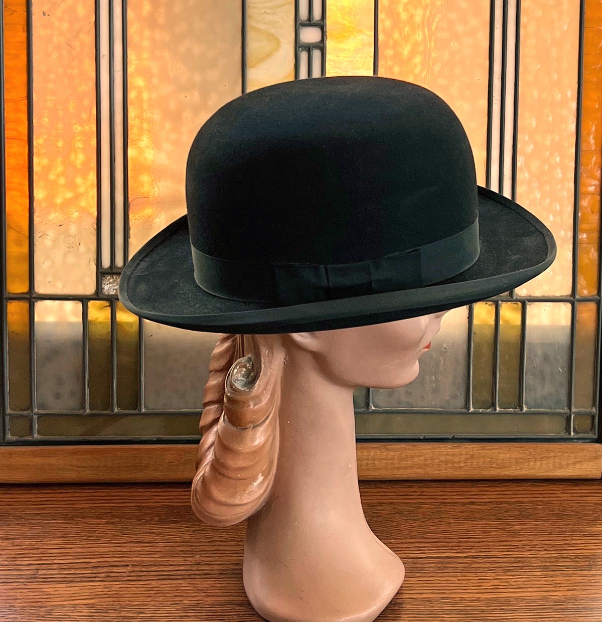 30s Vintage Stetson Hat Classic Bowler Black 7 1 4 Large Men s Women s Mags Rags