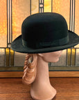 30s Vintage Stetson Hat Classic Bowler Black 7 1/4 Large Men's Women's VFG